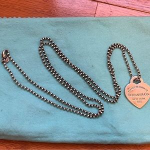Vintage Return to Tiffany Heart Tag Pendant (Long) in Silver
